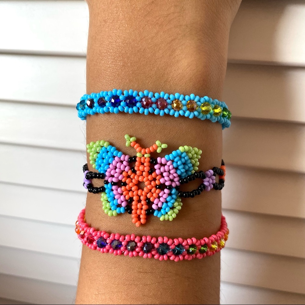 Mexican Chaquira Handmade Bracelets, lot of 3 NWOT